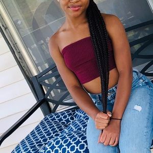 Burgundy Bandeau Top